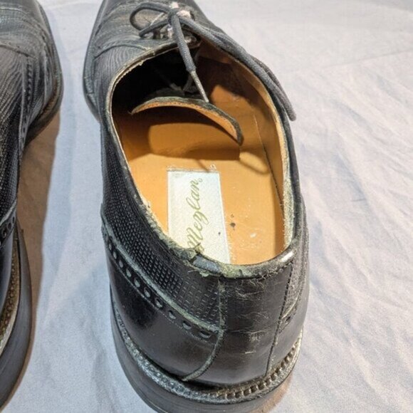 Mezlan Black Leather Textured Dress Shoes Oxford Derby Men Size 10 - Picture 6 of 11